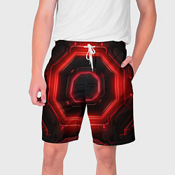 Шорты на шнурке мужские Nvidia style black and red neon, цвет: 3D-принт