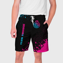 Шорты на шнурке мужские Club Brugge - neon gradient вертикально, цвет: 3D-принт