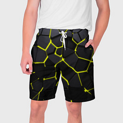 Шорты на шнурке мужские Желтые плиты киберпанк, цвет: 3D-принт