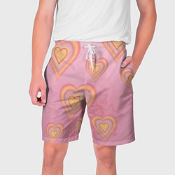 Шорты на шнурке мужские Сердца градиент, цвет: 3D-принт