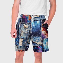 Шорты на шнурке мужские Звездный небосвод - пэчворк, цвет: 3D-принт