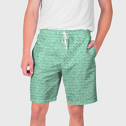 Шорты на шнурке мужские Светлый зелёный в мелкую полосочку, цвет: 3D-принт