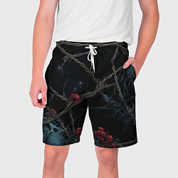Шорты на шнурке мужские Череп и кровавые ягоды, цвет: 3D-принт