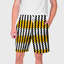 Шорты на шнурке мужские Вертикальные жёлто-белые полосы, цвет: 3D-принт