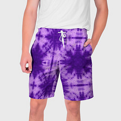 Шорты на шнурке мужские Тай дай фиолетовый, цвет: 3D-принт