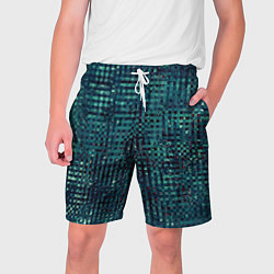 Шорты на шнурке мужские Сине-бирюзовый абстрактный, цвет: 3D-принт