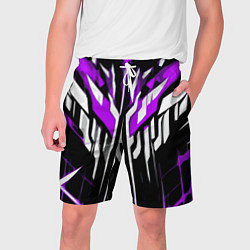 Мужские шорты Purple and white abstraction on a black background