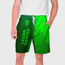 Шорты на шнурке мужские Leeds United - green gradient по-вертикали, цвет: 3D-принт