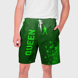 Шорты на шнурке мужские Queen - green gradient вертикально, цвет: 3D-принт