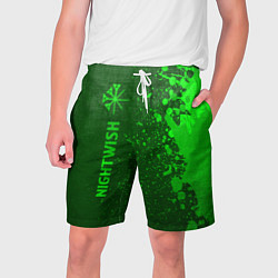Шорты на шнурке мужские Nightwish - green gradient по-вертикали, цвет: 3D-принт