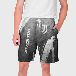Шорты на шнурке мужские Juventus - grey gradient вертикально, цвет: 3D-принт