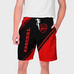 Шорты на шнурке мужские Arsenal - red gradient вертикально, цвет: 3D-принт