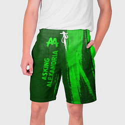 Шорты на шнурке мужские Asking Alexandria - green gradient по-вертикали, цвет: 3D-принт