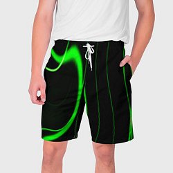 Шорты на шнурке мужские Color green light green black, цвет: 3D-принт