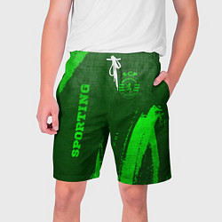 Шорты на шнурке мужские Sporting - green gradient вертикально, цвет: 3D-принт