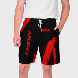 Шорты на шнурке мужские Chery - red gradient вертикально, цвет: 3D-принт