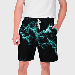 Шорты на шнурке мужские Lightning light blue glow, цвет: 3D-принт