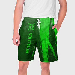 Шорты на шнурке мужские Metallica - green gradient по-вертикали, цвет: 3D-принт