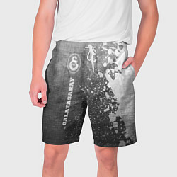 Шорты на шнурке мужские Galatasaray - grey gradient по-вертикали, цвет: 3D-принт