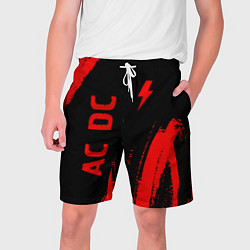 Шорты на шнурке мужские AC DC - red gradient вертикально, цвет: 3D-принт