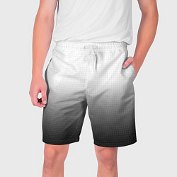 Шорты на шнурке мужские Из белого в чёрный градиент с точками, цвет: 3D-принт
