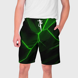 Шорты на шнурке мужские Зеленая текстура с неоном, цвет: 3D-принт