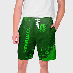 Шорты на шнурке мужские Nickelback - green gradient вертикально, цвет: 3D-принт