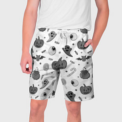 Шорты на шнурке мужские Halloween grey and white, цвет: 3D-принт