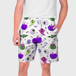 Мужские шорты Halloween purple pumpkin pattern