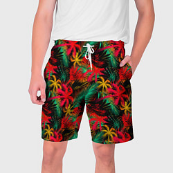 Шорты на шнурке мужские Palm yellow red, цвет: 3D-принт
