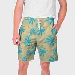 Шорты на шнурке мужские Palm light blue beige, цвет: 3D-принт