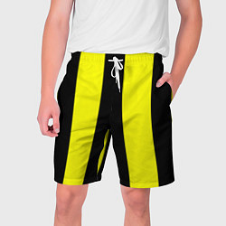 Шорты на шнурке мужские Color yellow black line, цвет: 3D-принт