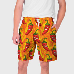 Шорты на шнурке мужские Огненный перец паттерн, цвет: 3D-принт