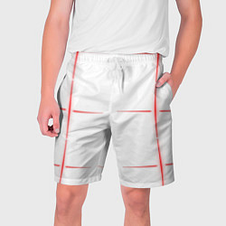 Шорты на шнурке мужские Color white red stripes, цвет: 3D-принт