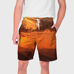 Шорты на шнурке мужские Закат на перевале актопрак, цвет: 3D-принт