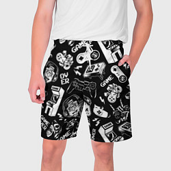 Шорты на шнурке мужские Retro gamer pattern, цвет: 3D-принт