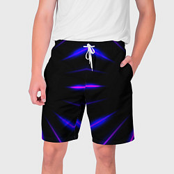 Шорты на шнурке мужские Color black neon stripes, цвет: 3D-принт