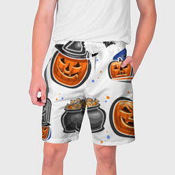 Шорты на шнурке мужские Дух хэллоуина, цвет: 3D-принт