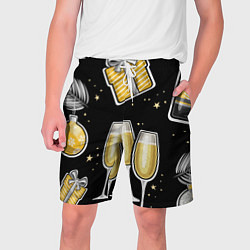 Шорты на шнурке мужские Новогодний вайб, цвет: 3D-принт