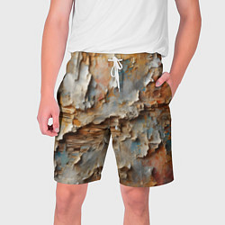 Шорты на шнурке мужские Старая штукатурка на стене - абстракция, цвет: 3D-принт
