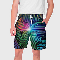 Шорты на шнурке мужские Линейная графика, цвет: 3D-принт