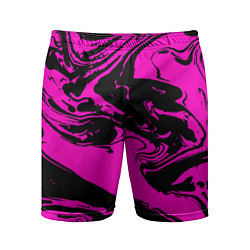 Шорты спортивные мужские Черно-розовый акрил, цвет: 3D-принт
