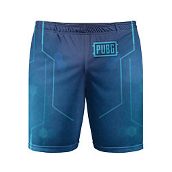 Шорты спортивные мужские PUBG: Blue Hexagons, цвет: 3D-принт