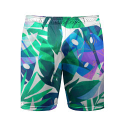 Шорты спортивные мужские Зеленые тропики, цвет: 3D-принт