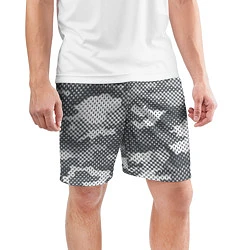 Шорты спортивные мужские Серый камуфляж, цвет: 3D-принт — фото 2