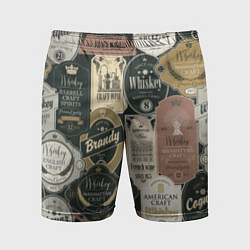 Мужские спортивные шорты Этикетки мира Виски