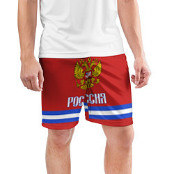 Шорты спортивные мужские Хоккей: Россия, цвет: 3D-принт — фото 2
