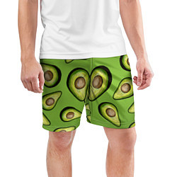 Шорты спортивные мужские Люблю авокадо, цвет: 3D-принт — фото 2