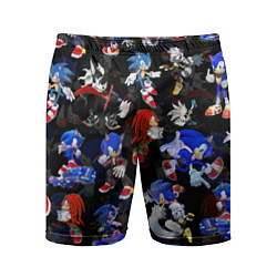 Шорты спортивные мужские Sonic паттерн, цвет: 3D-принт