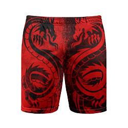 Мужские спортивные шорты BLACK RED DRAGONS TATOO